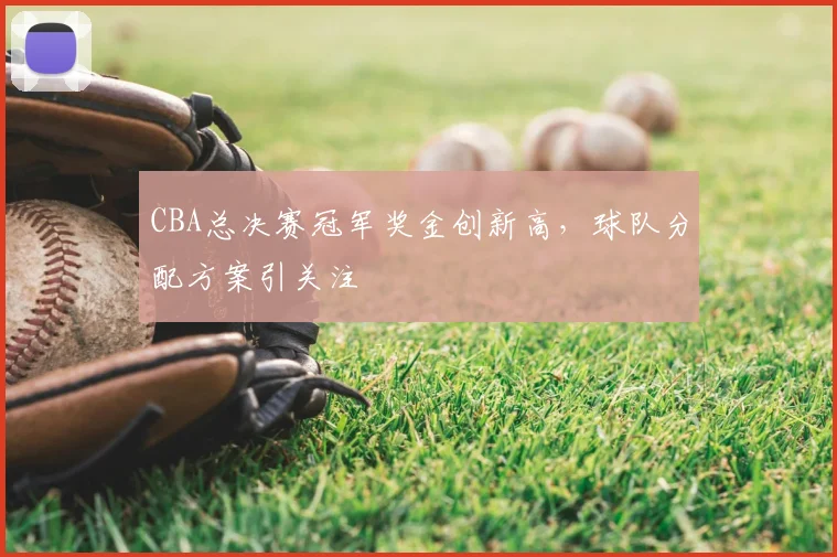 CBA总决赛冠军奖金创新高,球队分配方案引关注